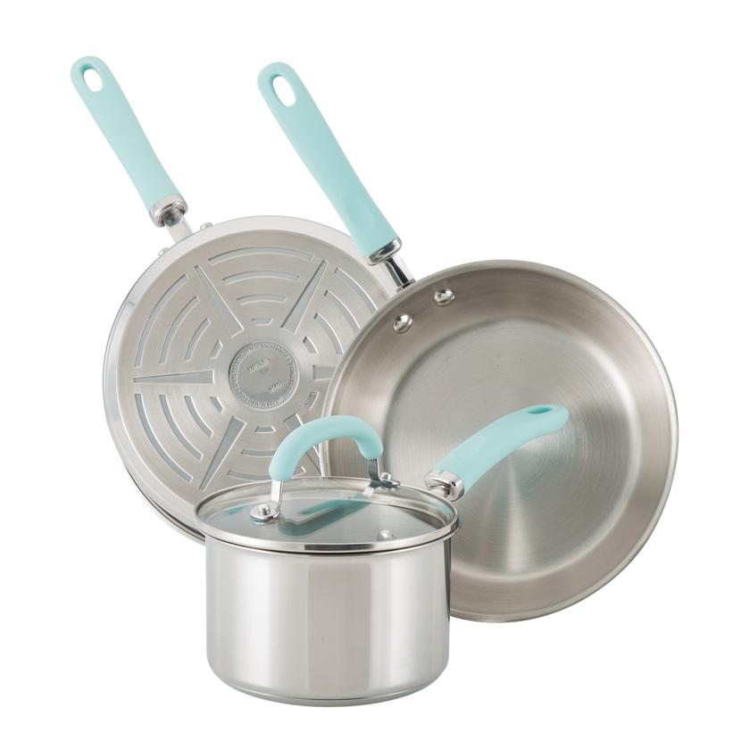 Rachael Ray 10-Piece Create Delicious Stainless Steel Induction Cookware Set For Sale