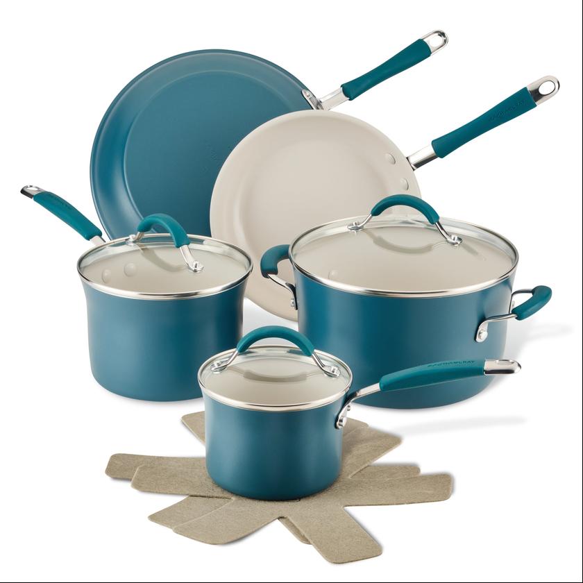 Rachael Ray 10-Piece Cucina Ceramic Nonstick Cookware Set Best Seller