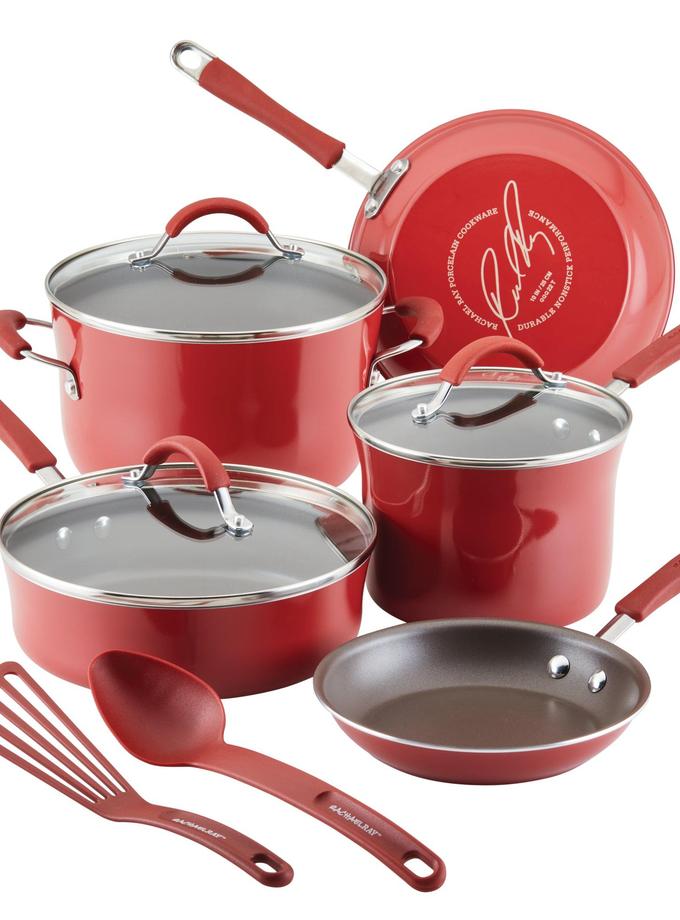 Rachael Ray 10-Piece Cucina Nonstick Cookware Set On Sale