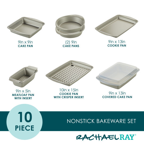 Rachael Ray 10-Piece Nonstick Bakeware Set Same Day Delivery