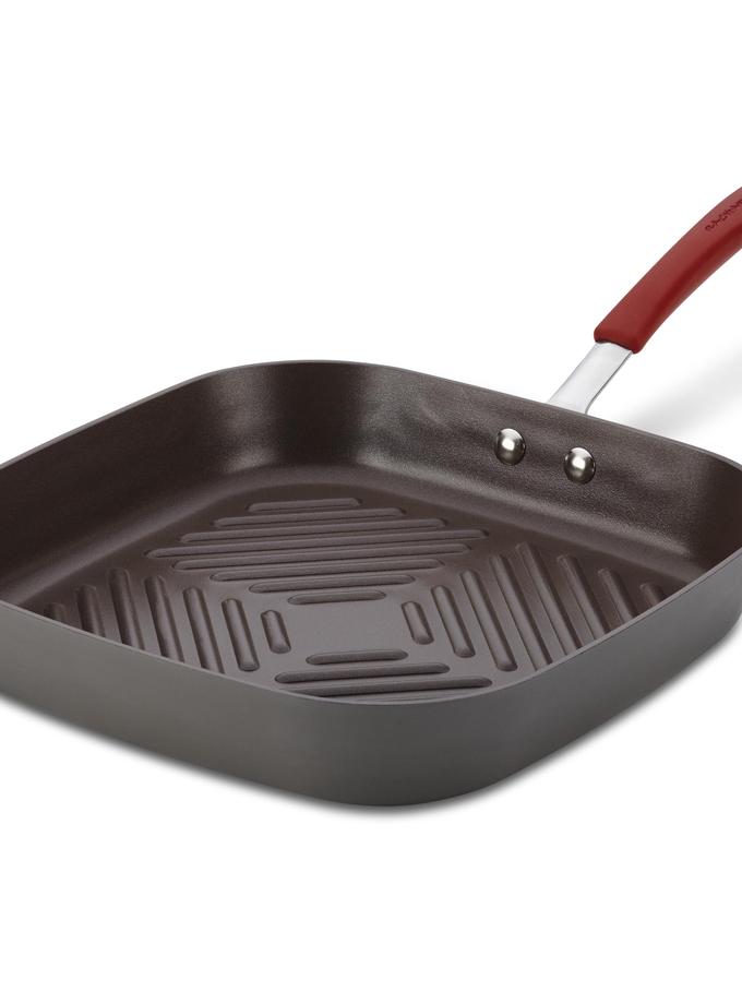 Rachael Ray 11-Inch Cucina Hard Anodized Nonstick Square Deep Grill Pan Best Buy