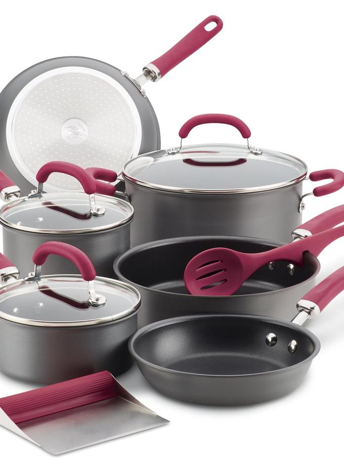 Rachael Ray 11-Piece Create Delicious Hard Anodized Nonstick Induction Cookware Set Same Day Delivery