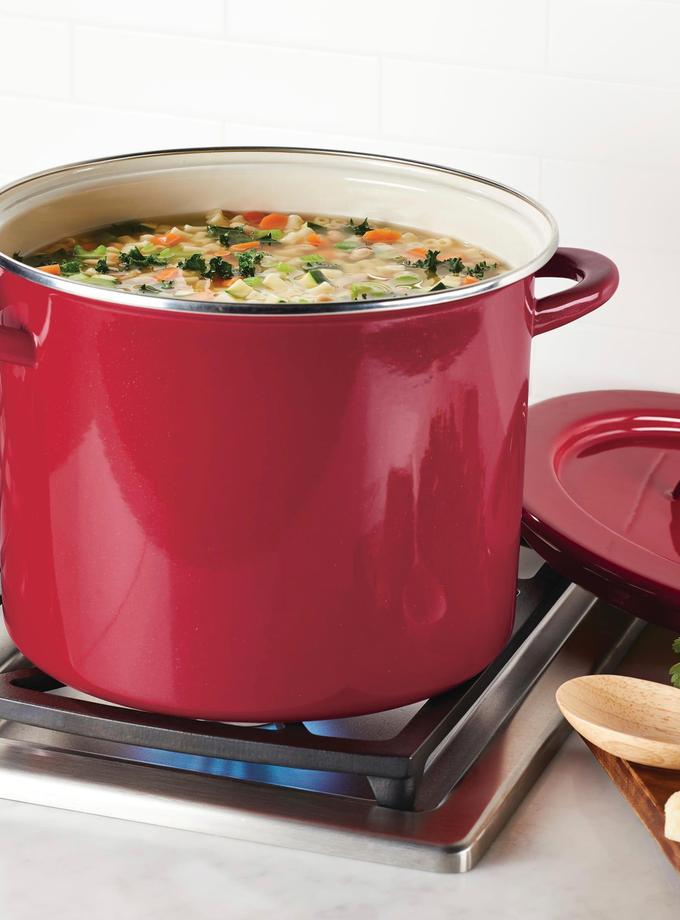 Rachael Ray 12-Quart Induction Enamel Stockpot with Lid Best Price