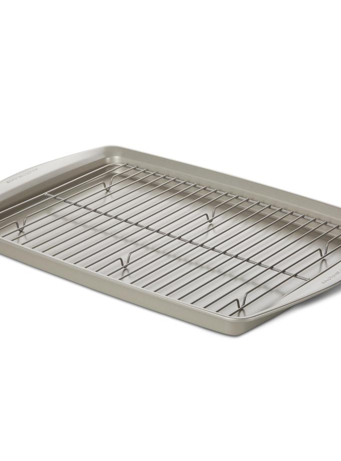 Rachael Ray 13-Inch x 19-Inch Jumbo Nonstick Sheet Pan with Rack Same Day Delivery