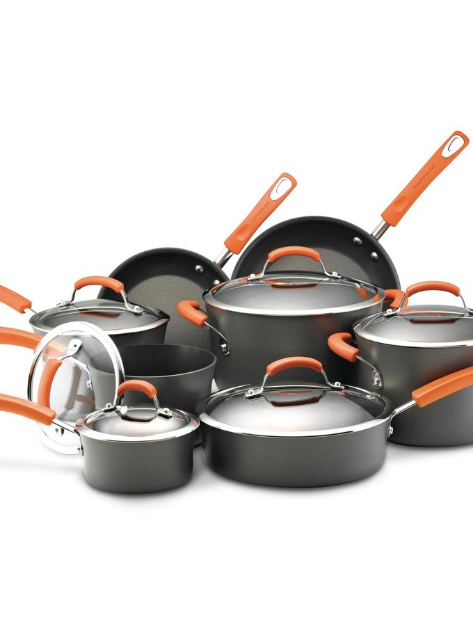 Rachael Ray 14-Piece Classic Brights Hard Anodized Nonstick Cookware Set Best Price