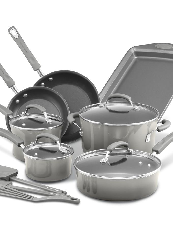 Rachael Ray 14-Piece Classic Brights Nonstick Cookware Set New Arrival