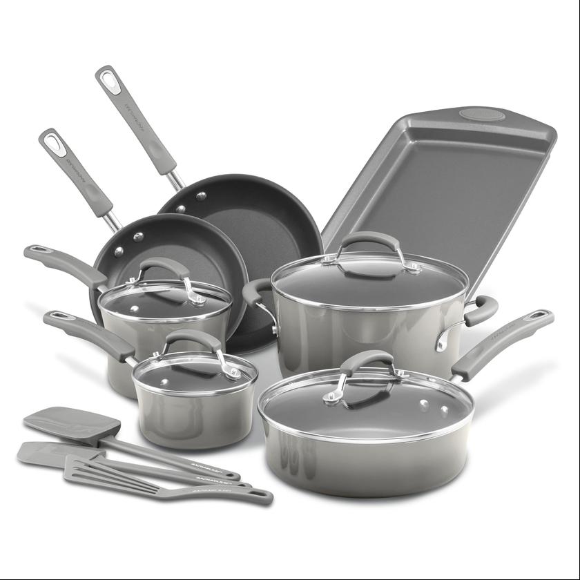 Rachael Ray 14-Piece Classic Brights Nonstick Cookware Set New Arrival