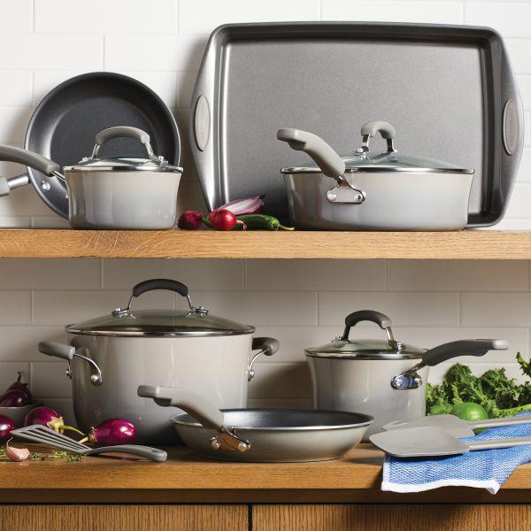 Rachael Ray 14-Piece Classic Brights Nonstick Cookware Set New Arrival