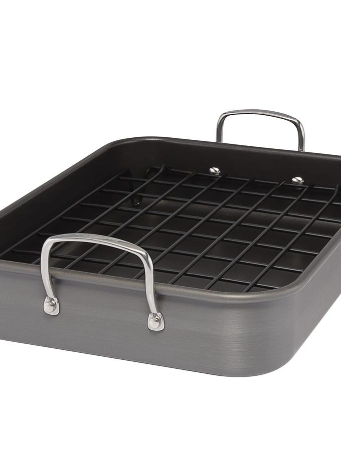 Rachael Ray 16-Inch x 12-Inch Nonstick Hard Anodized Roaster with Reversible Rack Free shipping