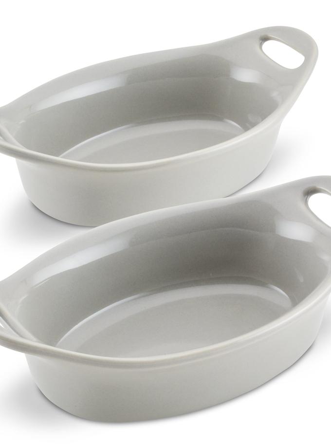 Rachael Ray 2-Piece 12-Ounce Oval Ceramic Au Gratin Set Best Buy