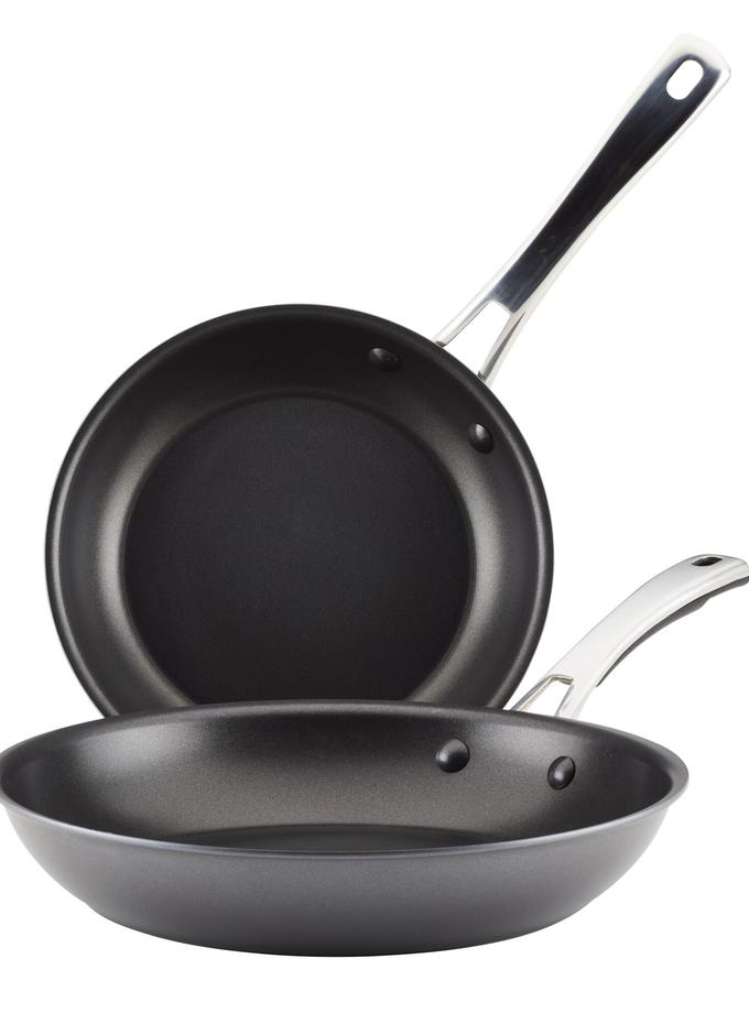 Rachael Ray 2-Piece Cook + Create Hard Anodized Nonstick Frying Pan Set On Sale