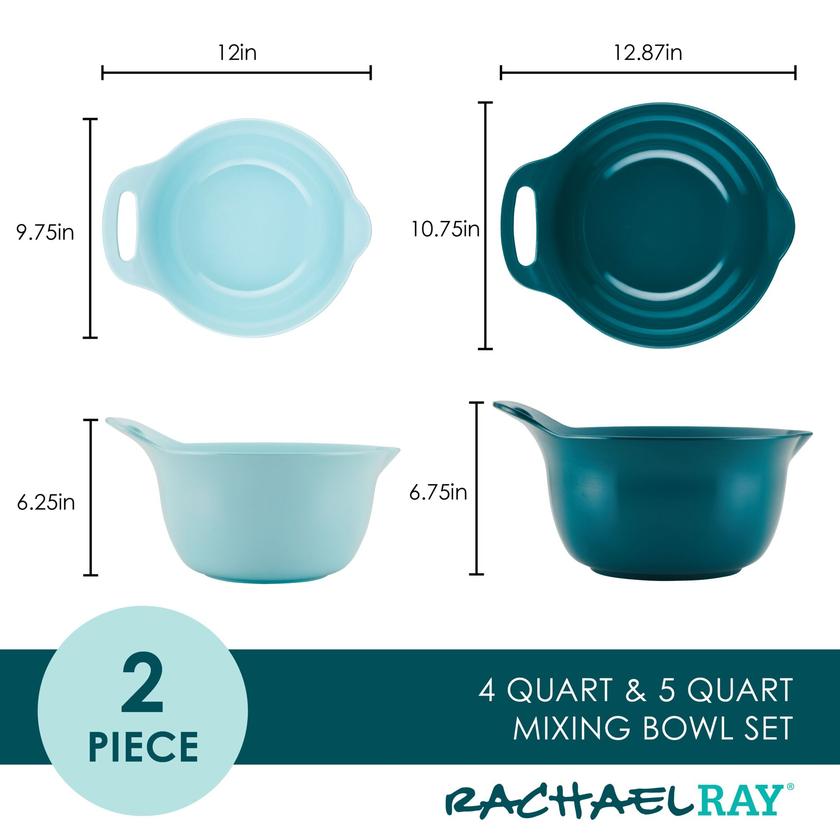 Rachael Ray 2-Qt. & 3-Qt. Nesting Mixing Bowl Set New Arrival