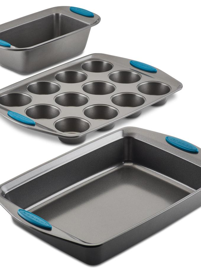 Rachael Ray 3-Piece Nonstick Muffin, Loaf, and Cake Pan Set High Quality