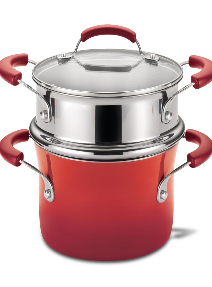 Rachael Ray 3-Quart Classic Brights Nonstick Covered Steamer Set Best Seller