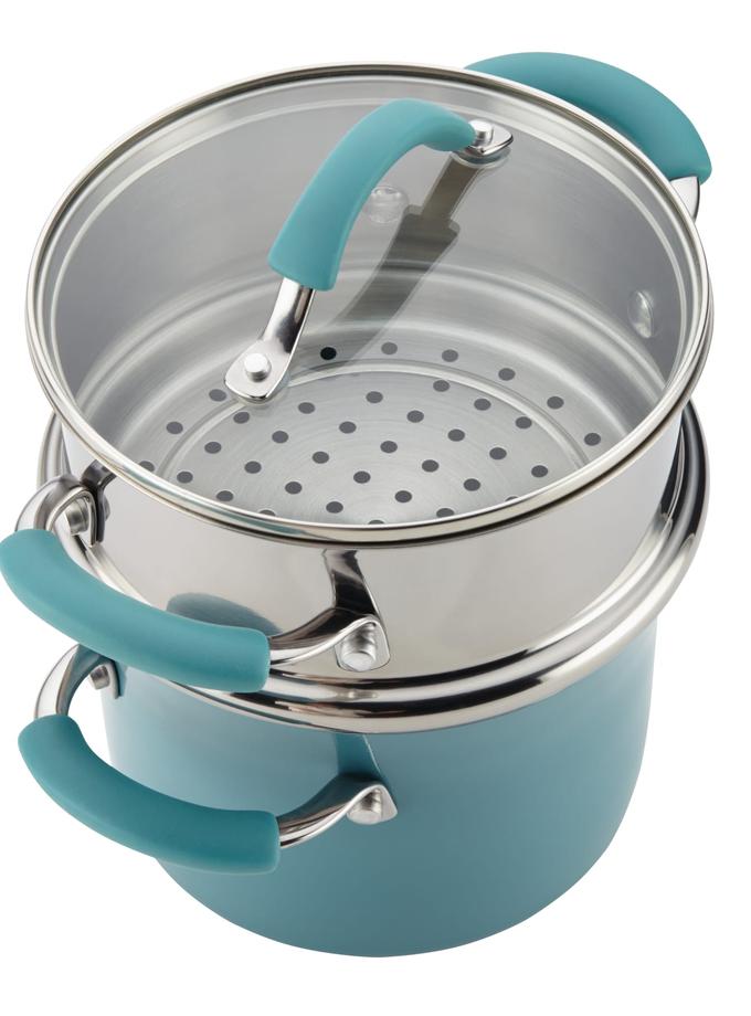 Rachael Ray 3-Quart Cucina Nonstick Covered Steamer Set New Arrival