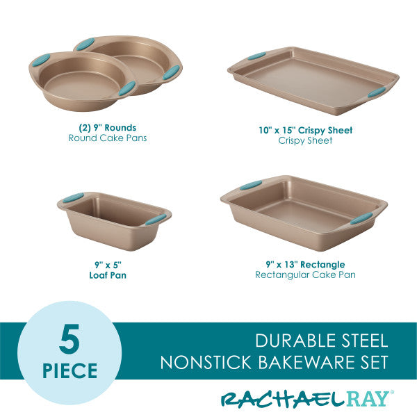 Rachael Ray 5-Piece Nonstick Bakeware Set New Arrival