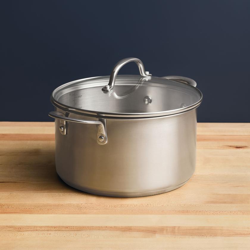 Rachael Ray 6-Quart Stainless Steel Induction Stockpot with Lid Same Day Delivery