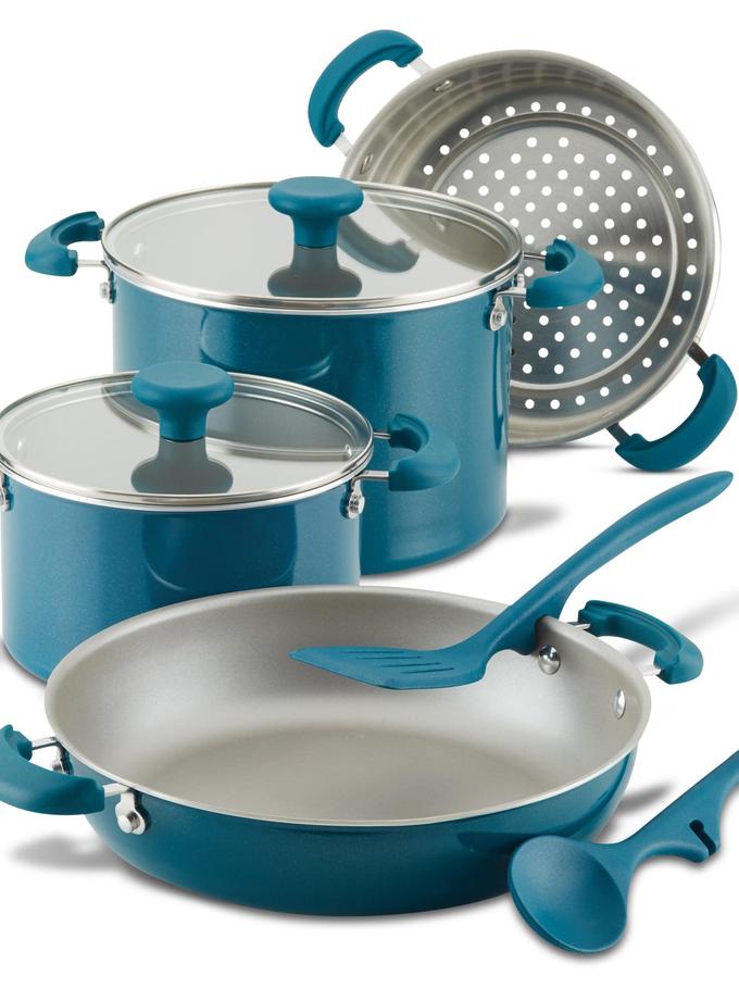 Rachael Ray 8-Piece Create Delicious Stacking Nonstick Induction Cookware Set On Sale