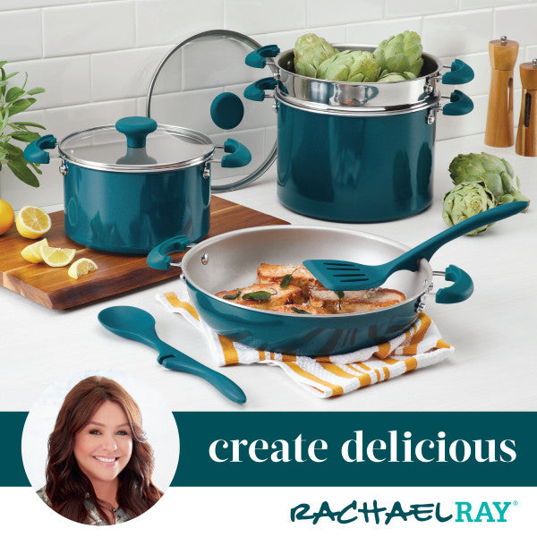 Rachael Ray 8-Piece Create Delicious Stacking Nonstick Induction Cookware Set On Sale