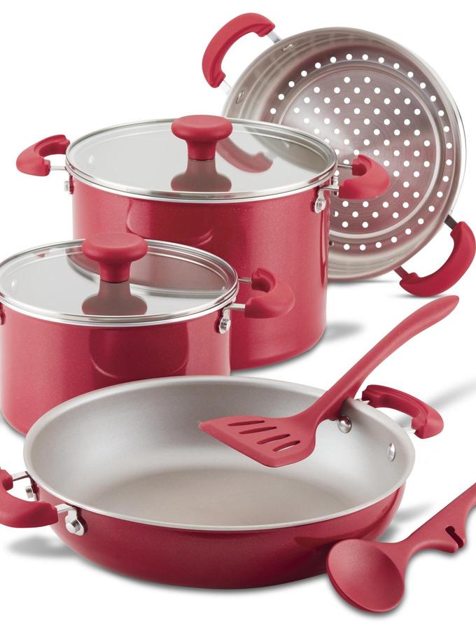 Rachael Ray 8-Piece Create Delicious Stacking Nonstick Induction Cookware Set On Sale