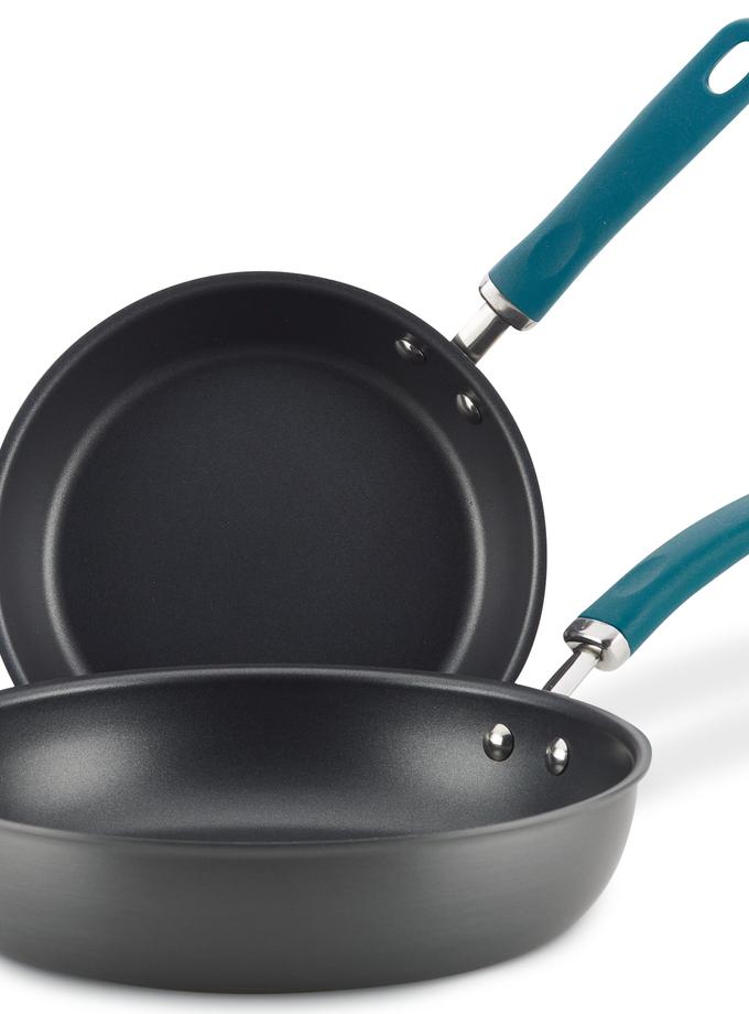 Rachael Ray 9.5-Inch and 11.75-Inch Create Delicious Hard Anodized Nonstick Induction Frying Pan Set On Sale