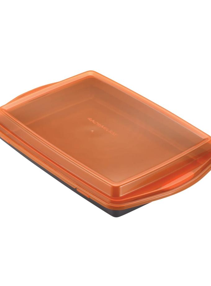 Rachael Ray 9-Inch x 13-Inch Nonstick Rectangular Cake Pan with Lid Best Price