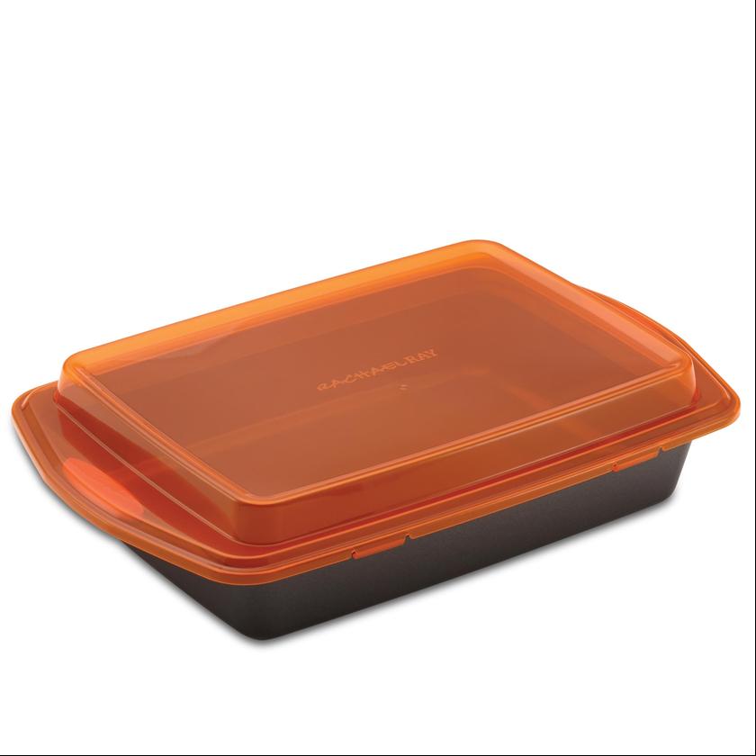 Rachael Ray 9-Inch x 13-Inch Nonstick Rectangular Cake Pan with Lid Best Price