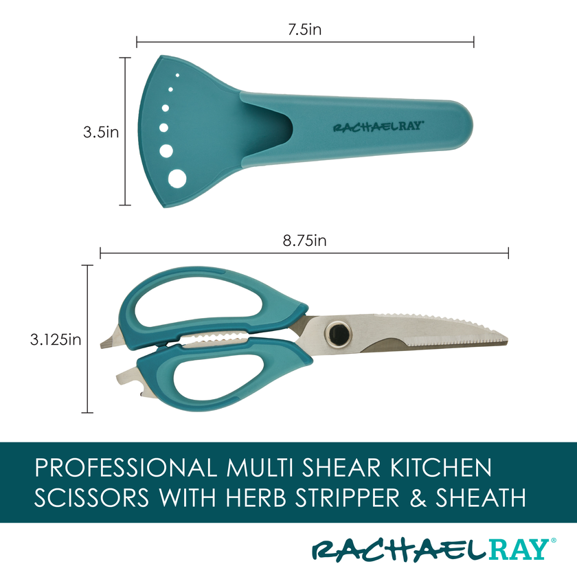 Rachael Ray Multi Shear Kitchen Scissors with Herb Stripper and Sheath Same Day Delivery