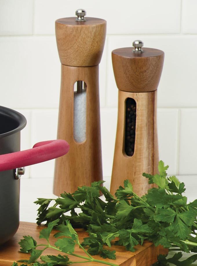 Rachael Ray Wood Salt and Pepper Grinder Set High Quality